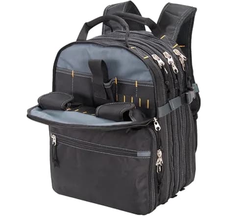 Custom Leathercraft 75-Pocket Tool Backpack | Heavy Duty, Ballistic Polyester, 75 Pockets, Padded Shoulder Straps thumbnail 2
