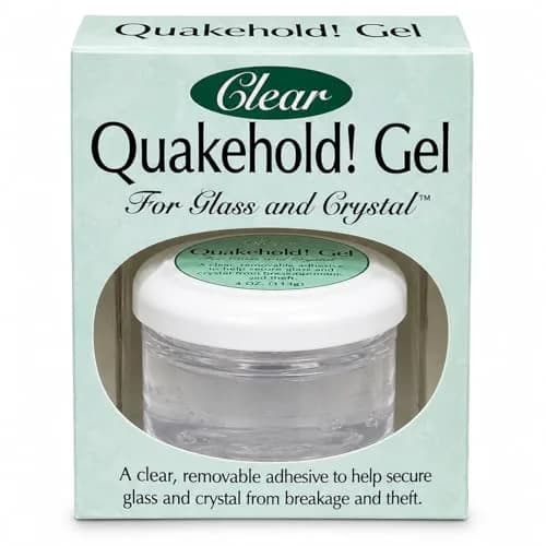 Quakehold! Clear Gel for Glass & Crystal 4oz | Reusable, Discreet Earthquake Protection thumbnail 1