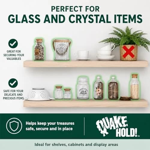 Quakehold! Clear Gel for Glass & Crystal 4oz | Reusable, Discreet Earthquake Protection thumbnail 3