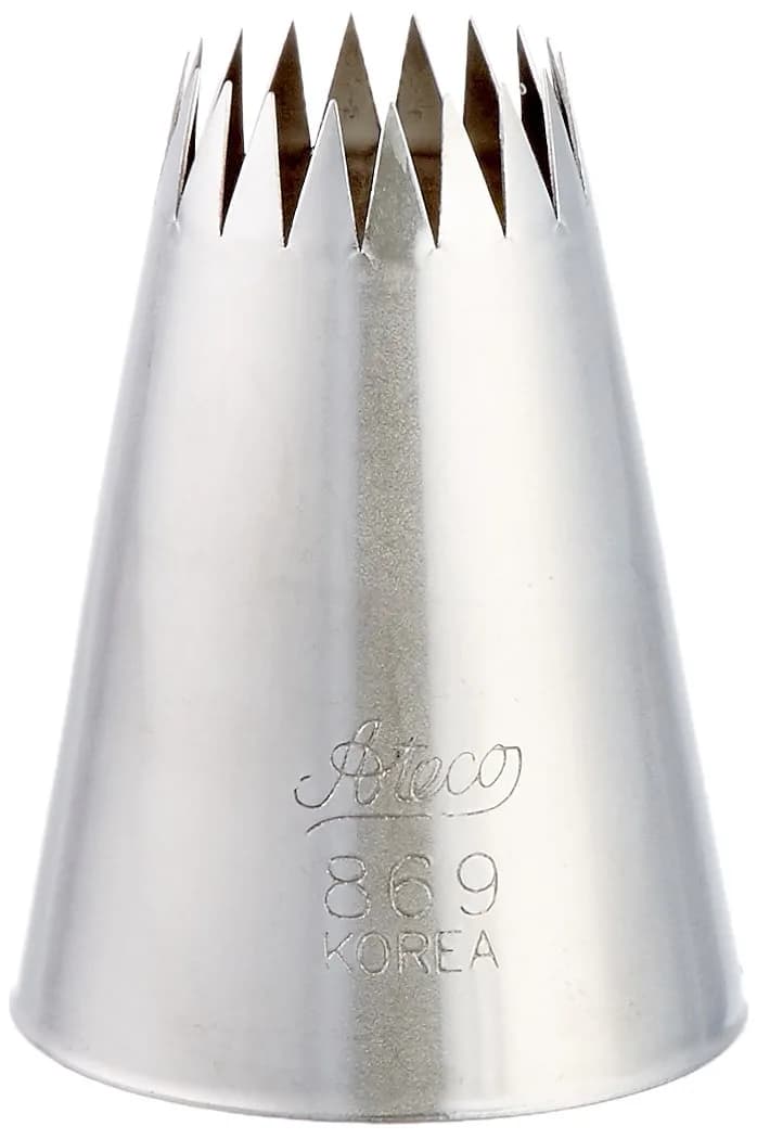 Ateco 869 Pastry Tube - French Star - Size 9 | Professional Baking & Decorating Tool