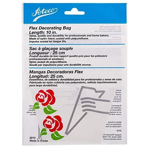 Ateco Flex Decorating Bag, Coated Nylon, 10-Inch, Reusable Baking Supply, White | Professional Quality thumbnail 1