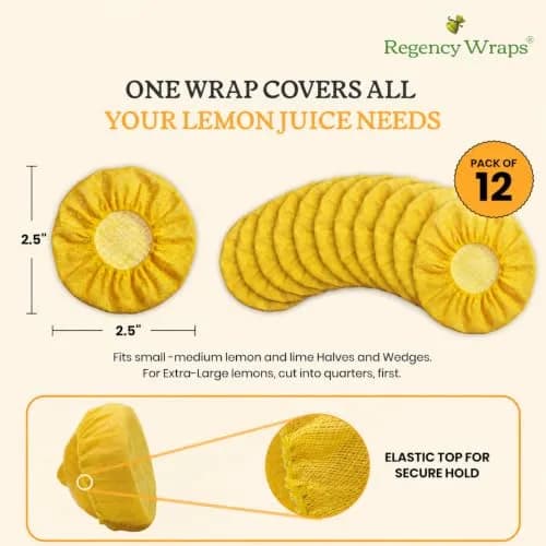 Regency Wraps Lemon Wedge Cotton Wraps | Seed-Free, Elastic Top, 12 Pack thumbnail 4