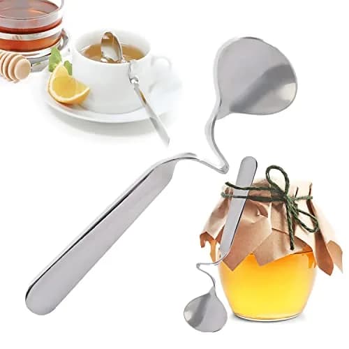 Norpro Silver Stainless Steel Honey/Jam Spoon 14cm (5.5 inch) | Hooks onto Jar Rim thumbnail 6