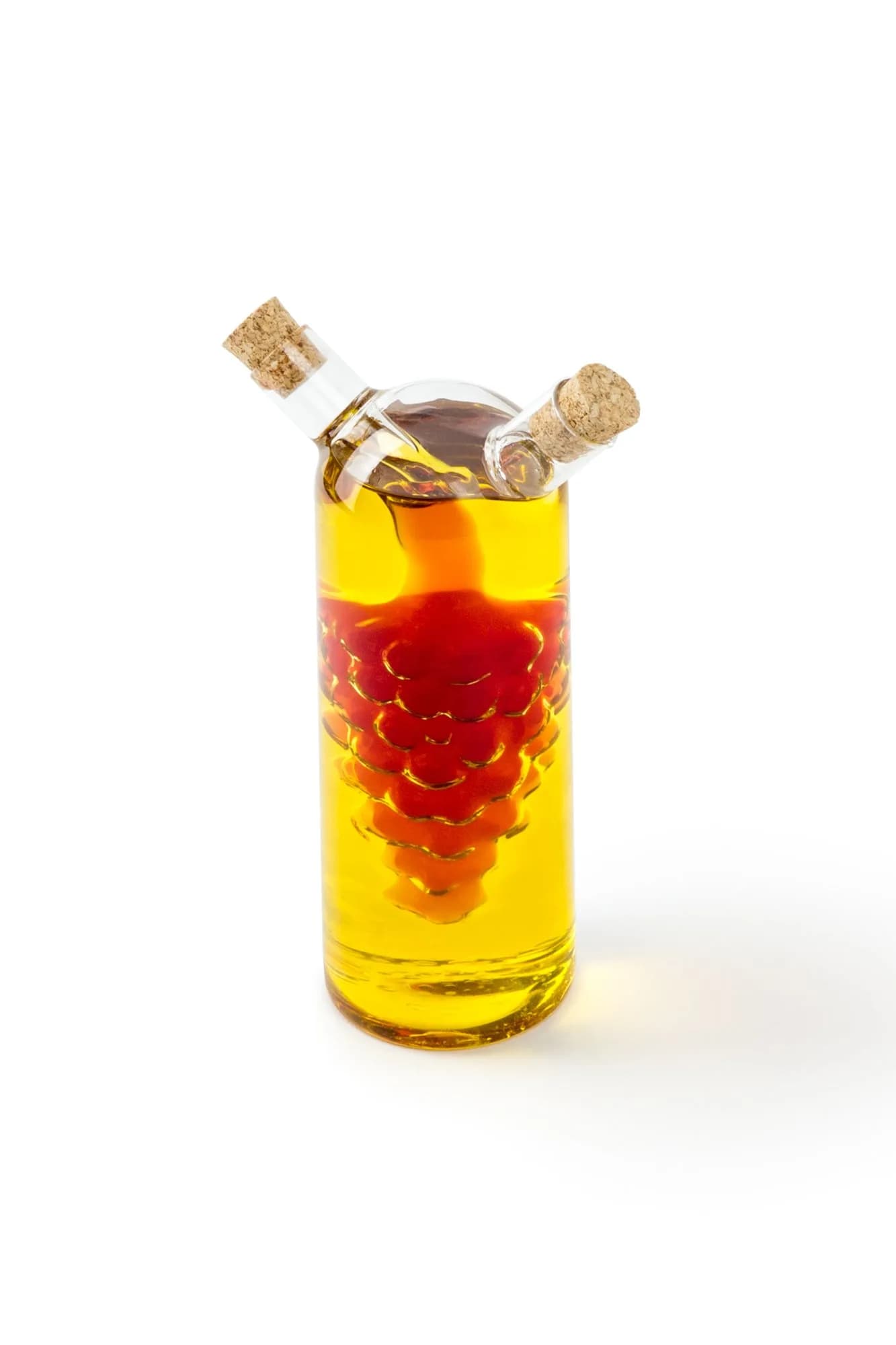 Fox Run Grape Motif Oil and Vinegar Dispenser Bottle | Clear Borosilicate Glass, 8.5oz