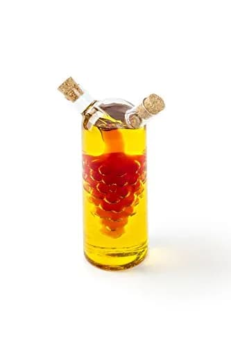Fox Run Grape Motif Oil and Vinegar Dispenser Bottle | Clear Borosilicate Glass, 8.5oz thumbnail 1