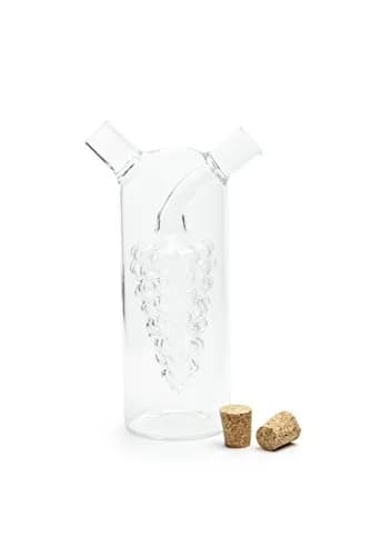Fox Run Grape Motif Oil and Vinegar Dispenser Bottle | Clear Borosilicate Glass, 8.5oz thumbnail 2
