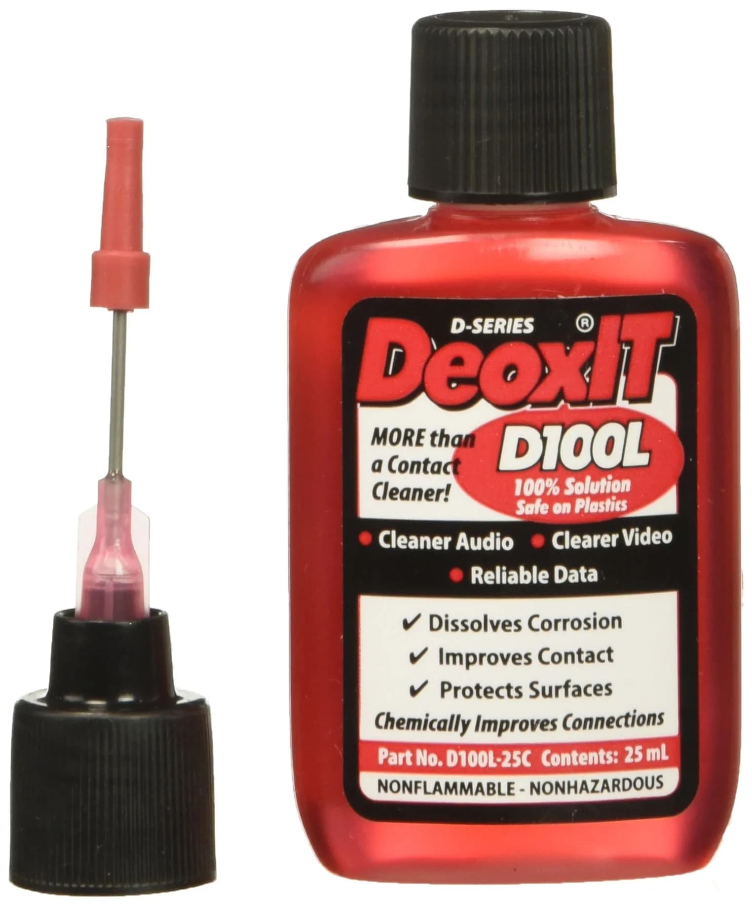 CAIG LABORATORIES DeoxIT D100L-25C Precision Needle Applicator 25ml (0.85 Fl Oz) | Cleans, Deoxidizes, Lubricates, Protects Electrical Connections - main product image