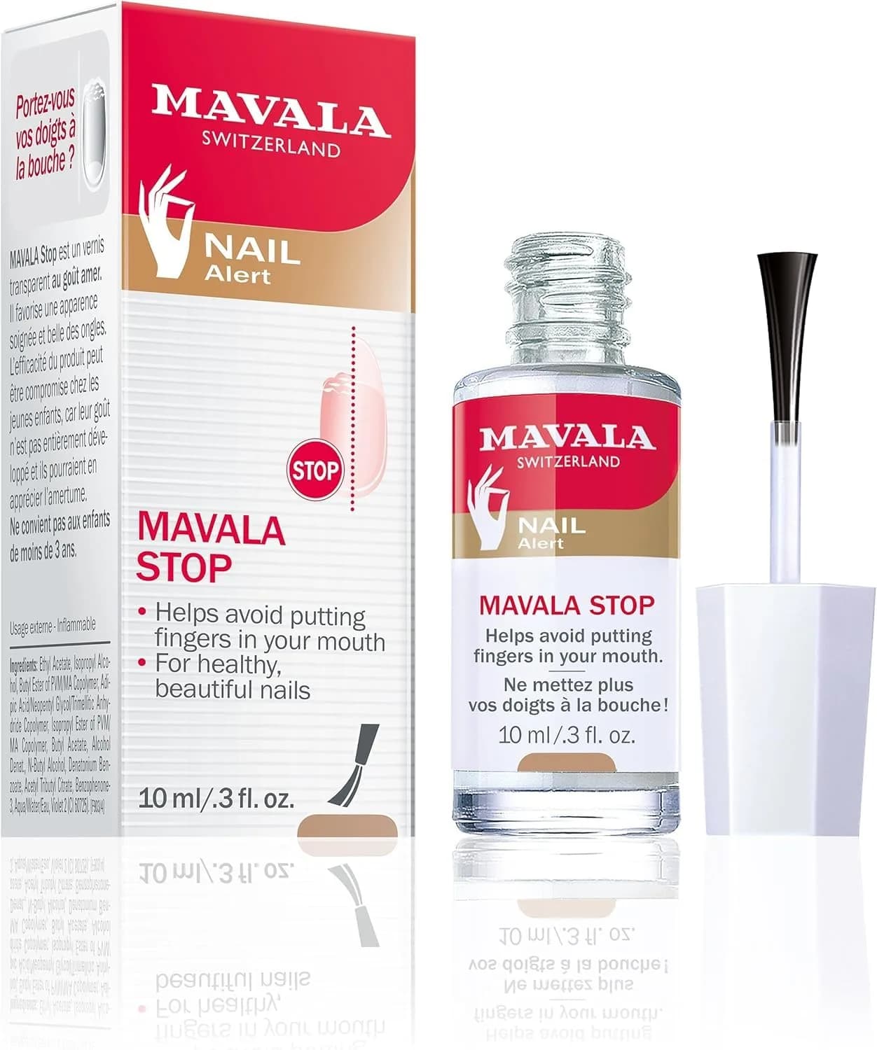 Mavala Stop Deterrent Nail Polish Treatment 10ml (0.3 Fl Oz) | Bitter Taste Stops Nail Biting - main product image