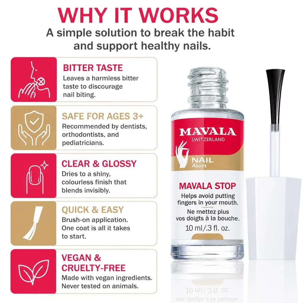 Mavala Stop Deterrent Nail Polish Treatment 10ml (0.3 Fl Oz) | Bitter Taste Stops Nail Biting - view 5