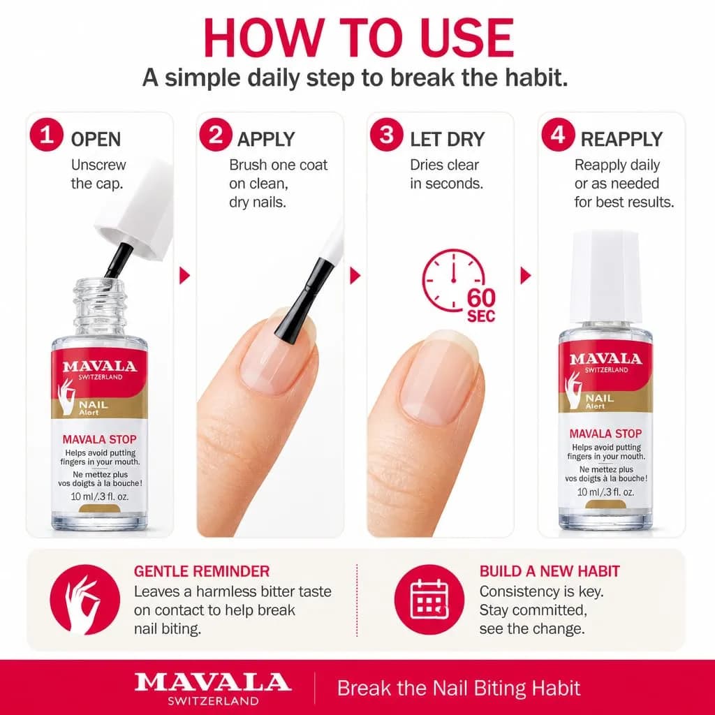 Mavala Stop Deterrent Nail Polish Treatment 10ml (0.3 Fl Oz) | Bitter Taste Stops Nail Biting - view 3