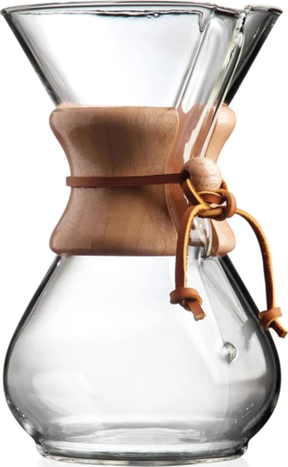 Chemex 6-Cup Classic Series Glass Pour-Over Coffeemaker | Elegant, Sediment-Free Coffee (70-120 chars) — Clear