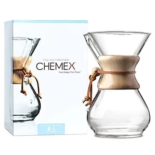 Chemex 6-Cup Classic Series Glass Pour-Over Coffeemaker | Elegant, Sediment-Free Coffee (70-120 chars) thumbnail 8
