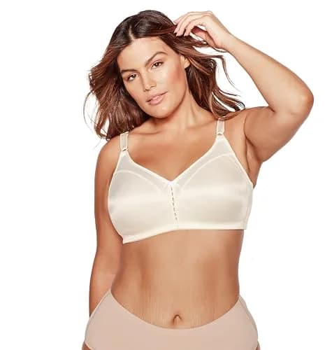 Bali Double Support Wireless Bra, Cream, 38D | Full Coverage, Moisture-Wicking Comfort thumbnail 4
