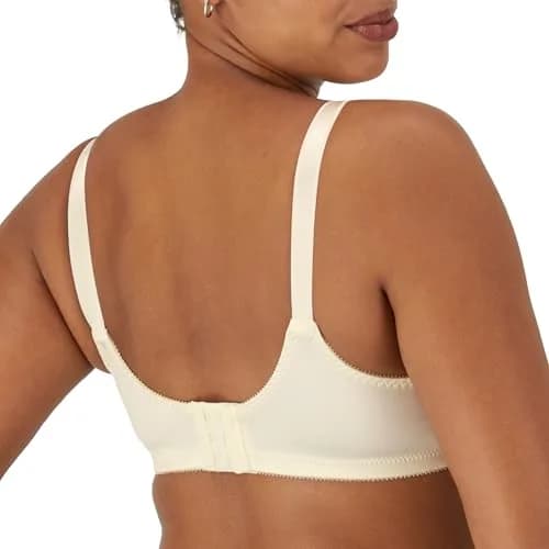 Bali Double Support Wireless Bra, Cream, 38D | Full Coverage, Moisture-Wicking Comfort thumbnail 3