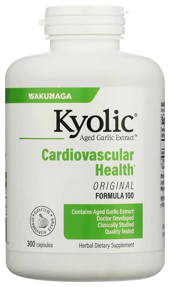 Kyolic Aged Garlic Extract Formula 100 Capsules | Cardiovascular Health Support, 300 Count (150 Servings) - main product image