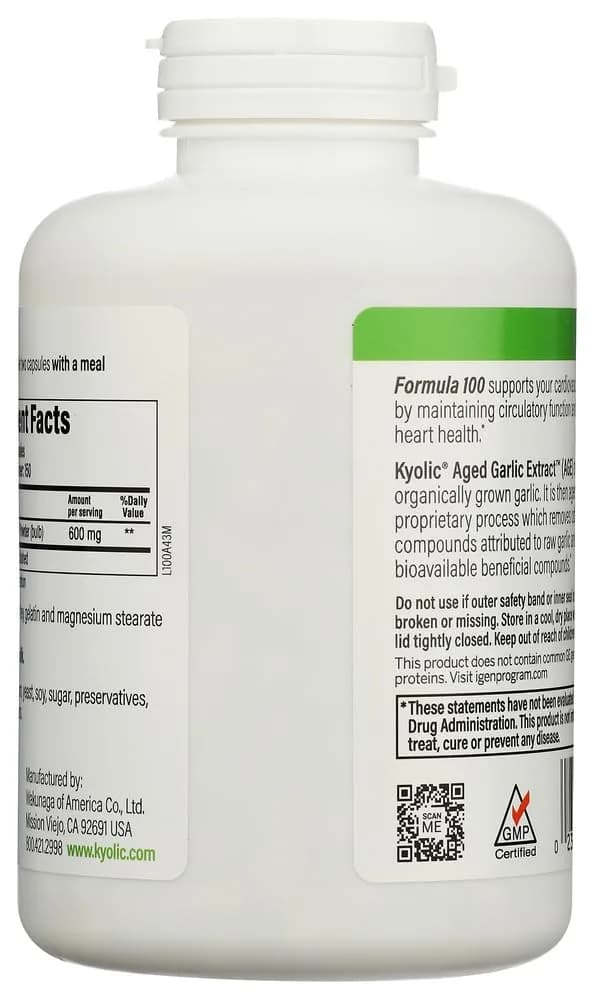 Kyolic Aged Garlic Extract Formula 100 Capsules | Cardiovascular Health Support, 300 Count (150 Servings) thumbnail 2