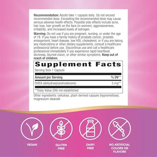Nature's Way Youthful You DHEA 5 Mg Vegan Capsules 60 Count | Supports Healthy Aging & Hormone Production thumbnail 5