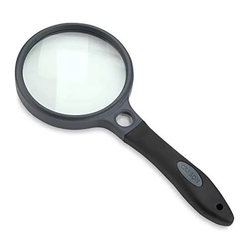 Carson SureGrip 2x Acrylic Magnifier 4.3 inch | Soft-Grip Handheld for Close Inspection thumbnail 1