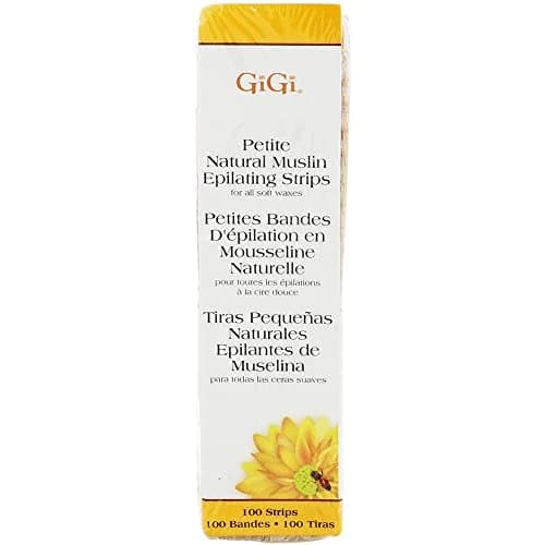 GIGI Petite Natural Muslin Waxing Strips 100 Ct (0.75 in x 4.5 in) | For All Skin Types thumbnail 1