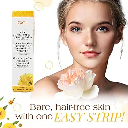 GIGI Petite Natural Muslin Waxing Strips 100 Ct (0.75 in x 4.5 in) | For All Skin Types thumbnail 3