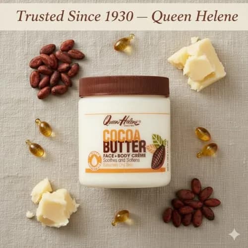 Queen Helene Cocoa Butter Creme – Deep Hydrating Cocoa Butter Formula for Smooth Radiant Skin | 15 oz Jar thumbnail 4