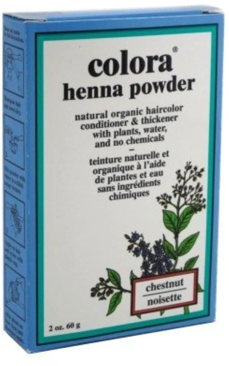 Colora Henna Powder Burgundy 59ml (2 fl oz) | Natural Hair Colorant for Body & Bounce — Chestnut
