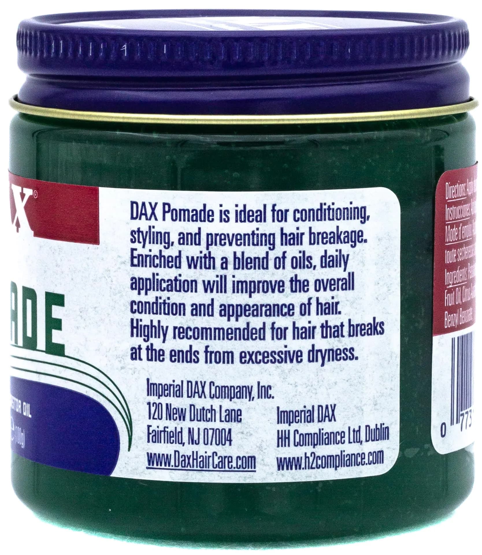 DAX Bergamot Pomade for Dry Hair 103.5 ml (3.5 oz) | Strong Hold, Glossy Finish - view 2