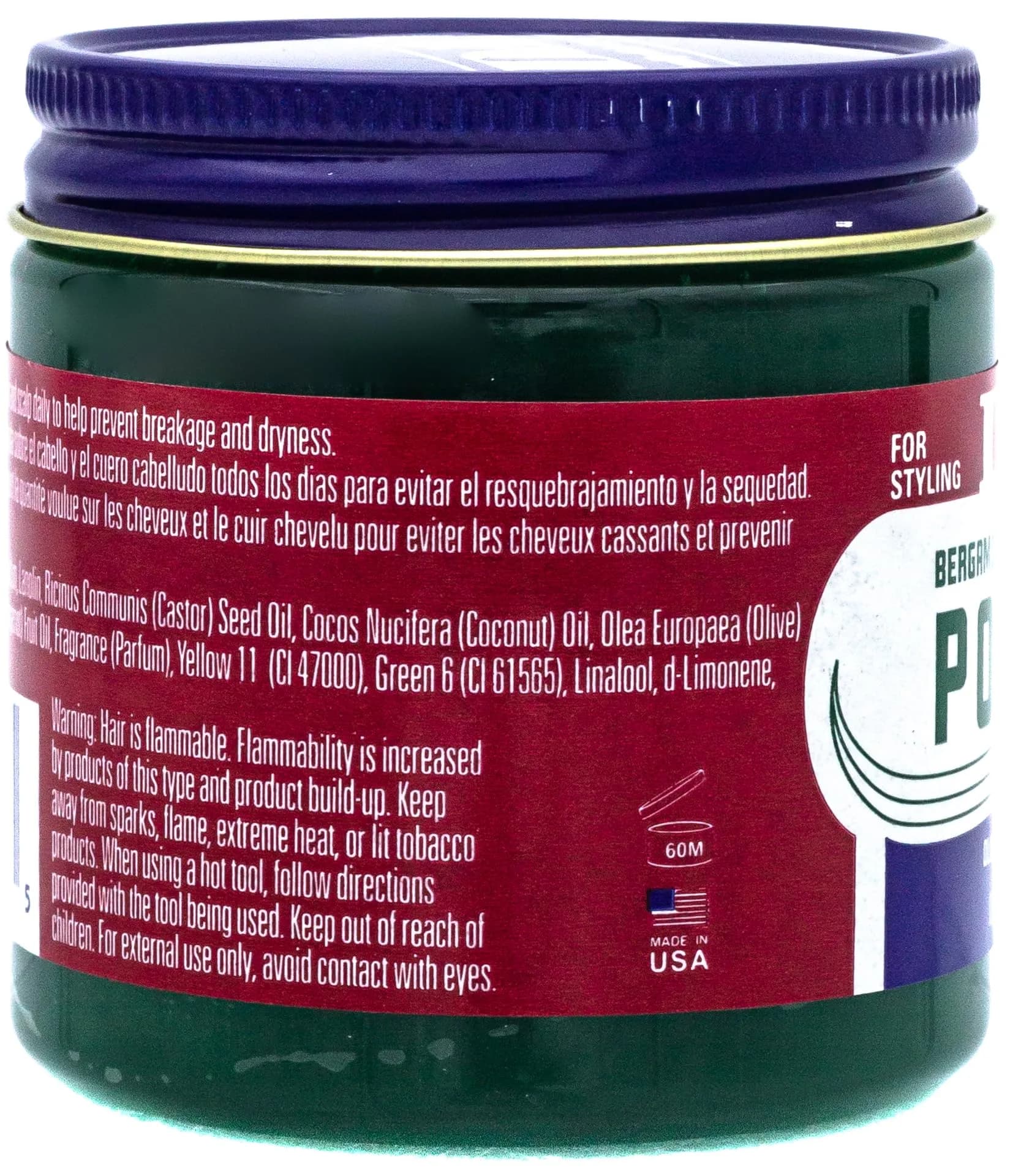 DAX Bergamot Pomade for Dry Hair 103.5 ml (3.5 oz) | Strong Hold, Glossy Finish - view 4