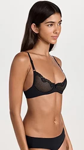 Timpa Women's Duet Lace Underwire Demi Bra, 32B | Sheer Lace, Adjustable Straps, Underwire Support thumbnail 4