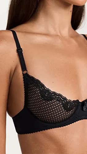 Timpa Women's Duet Lace Underwire Demi Bra, 32B | Sheer Lace, Adjustable Straps, Underwire Support thumbnail 5