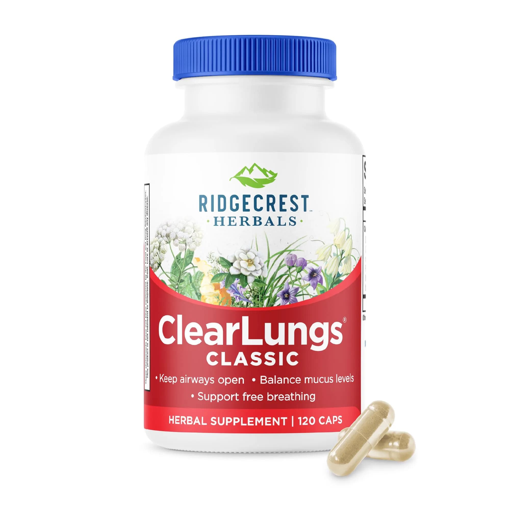 RidgeCrest Herbals ClearLungs Classic 120 Ct | Natural Lung Support for Adults — Capsule