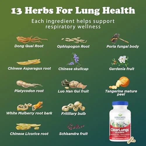 RidgeCrest Herbals ClearLungs Classic 120 Ct | Natural Lung Support for Adults thumbnail 7