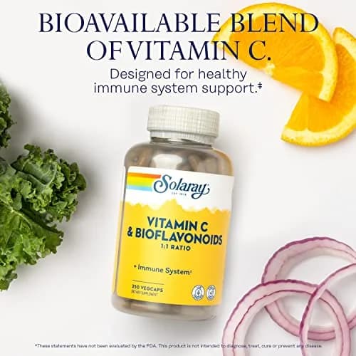 SOLARAY Vitamin C 500 mg with Citrus Bioflavonoids | Supports Immunity & Skin (70-120 chars) thumbnail 3