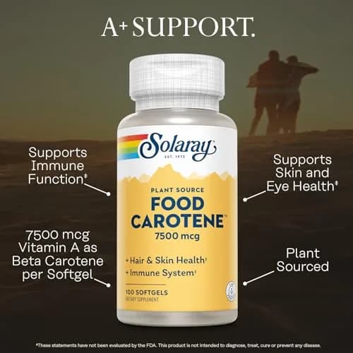 SOLARAY Plant Source Food Carotene 25000 IU | Supports Vision & Skin Health thumbnail 3