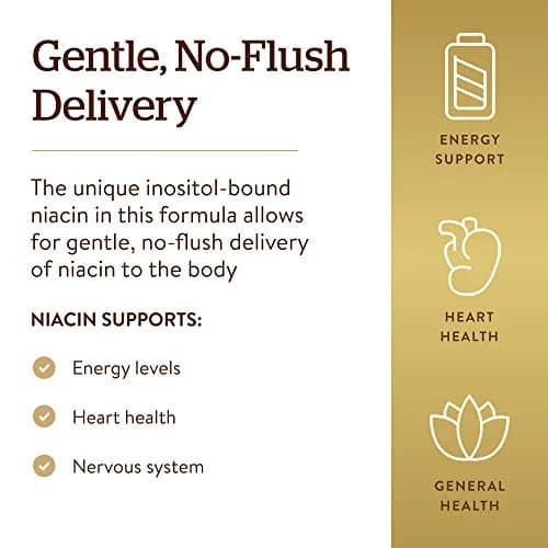 Solgar No-Flush Niacin 500 mg | No-Flush Delivery | 250 Vegetable Capsules thumbnail 4