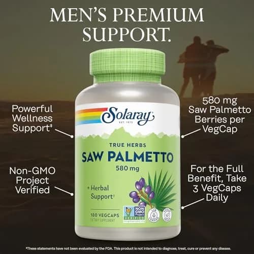 SOLARAY Saw Palmetto Berries 580 mg | Supports Prostate & Men’s Wellness thumbnail 3