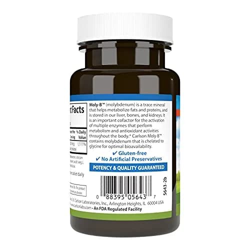 Carlson Moly-B, Metabolism Support, 300 Vegetarian Tablets | Supports Fat & Carbohydrate Metabolism thumbnail 3