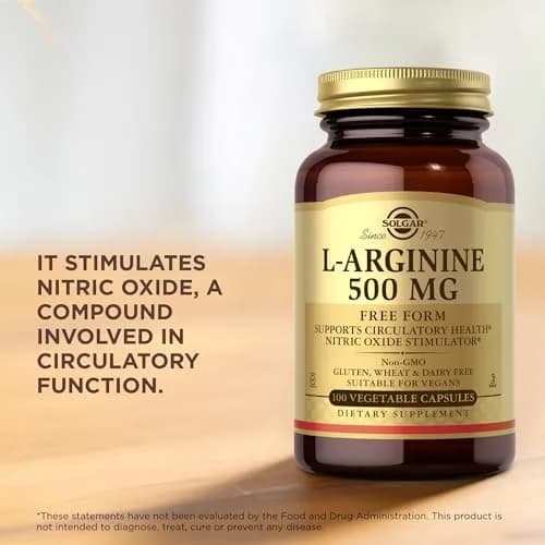 Solgar L-Arginine 500 mg Vegetable Capsules | Nitric Oxide Stimulator for Heart Health (100 Count) thumbnail 5