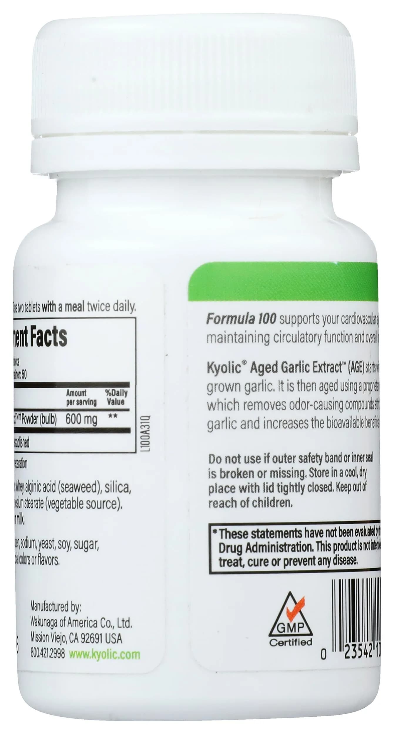 Kyolic Aged Garlic Extract Formula 100 Tablets | Cardiovascular Health Support 100 Count (50 Servings) - view 4