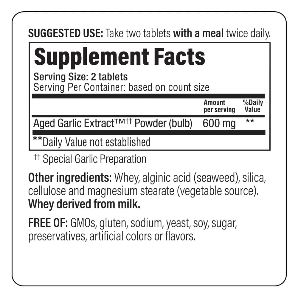 Kyolic Aged Garlic Extract Formula 100 Tablets | Cardiovascular Health Support 100 Count (50 Servings) - view 5