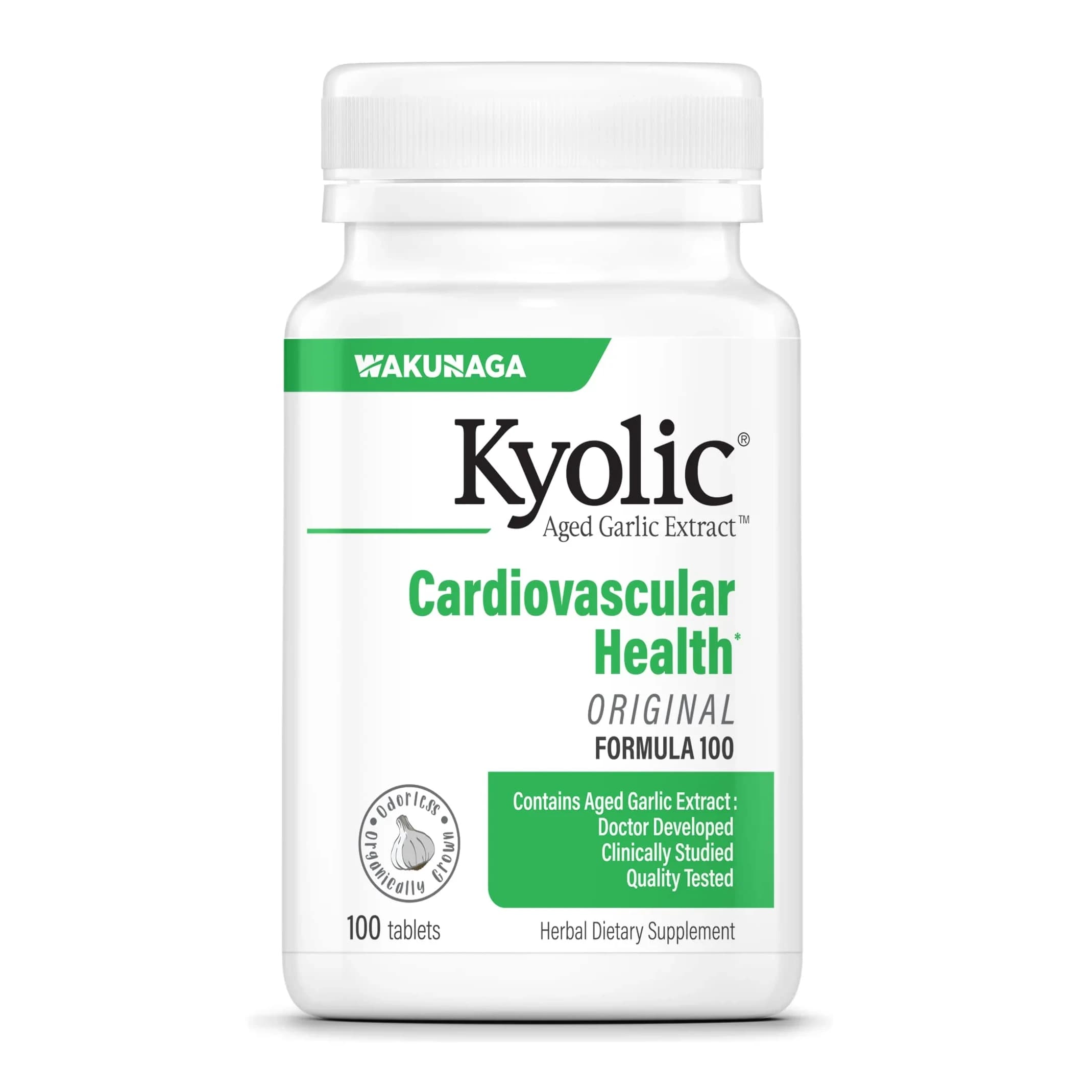 Kyolic Aged Garlic Extract Formula 100 Tablets | Cardiovascular Health Support 100 Count (50 Servings)