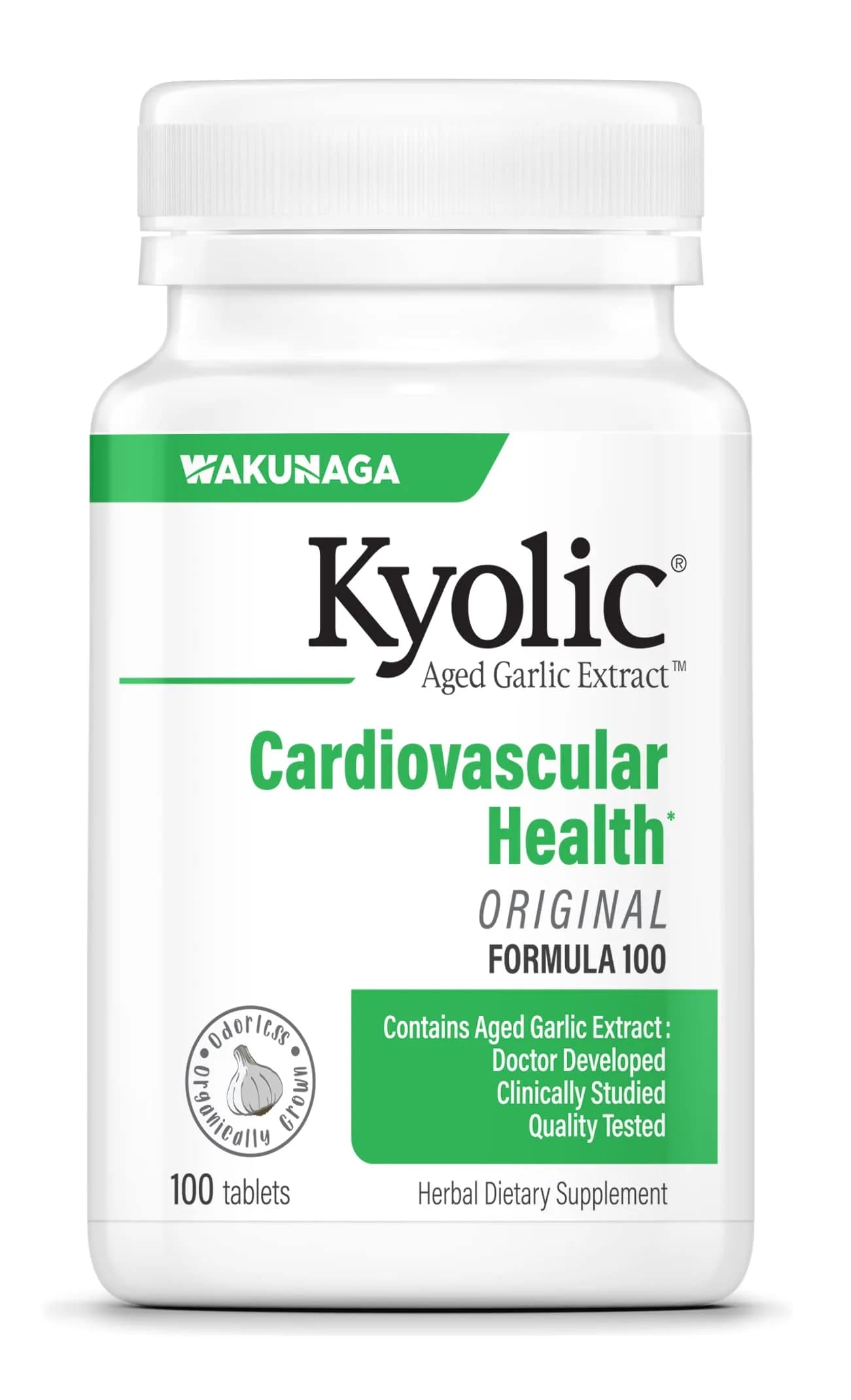 Kyolic Aged Garlic Extract Formula 100 Tablets | Cardiovascular Health Support 100 Count (50 Servings)