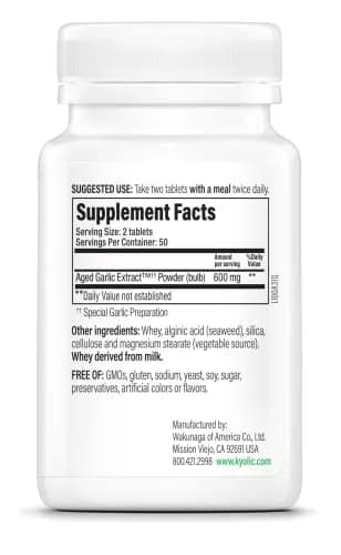 Kyolic Aged Garlic Extract Formula 100 Tablets | Cardiovascular Health Support 100 Count (50 Servings) thumbnail 3
