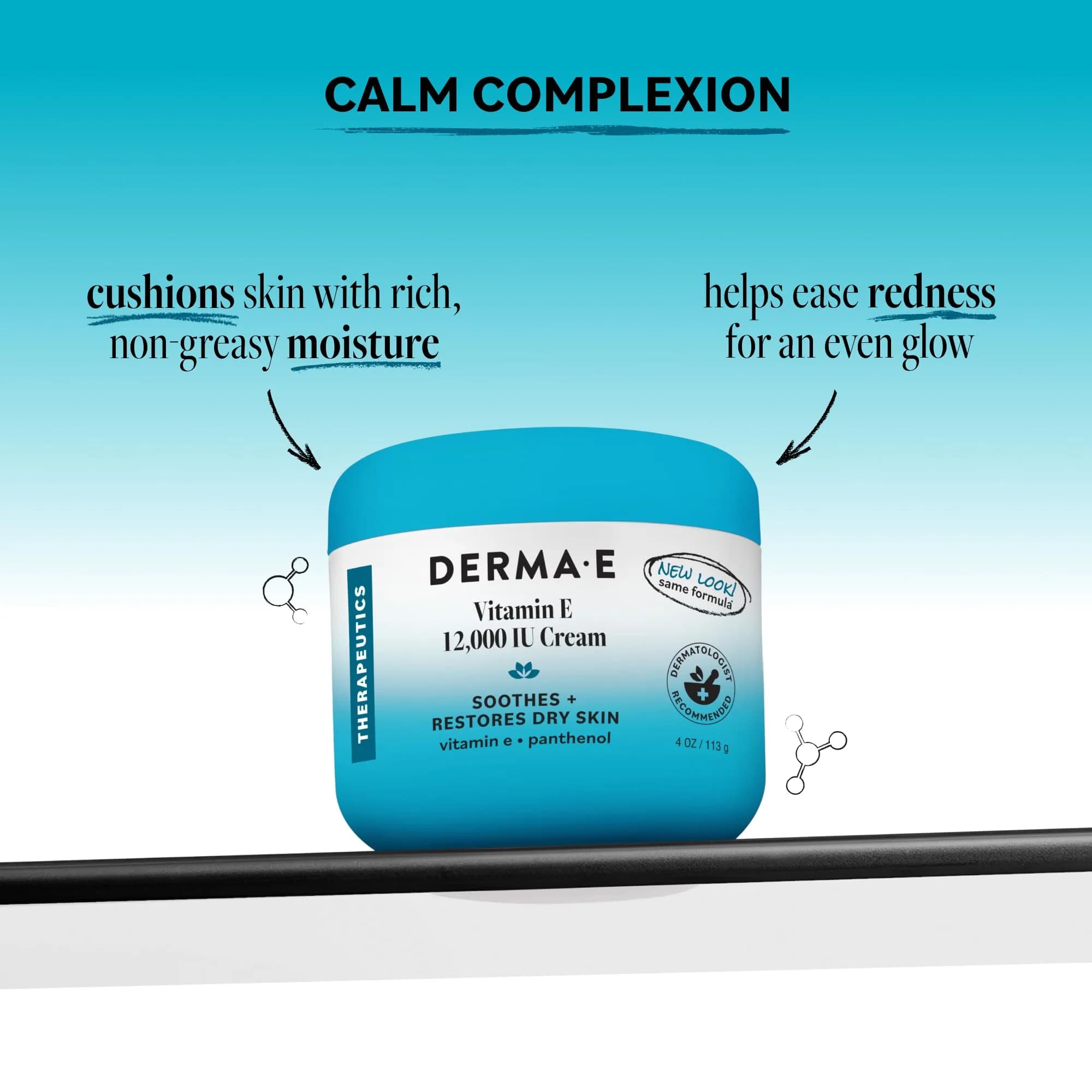 Derma E Vitamin E 12,000 IU Cream 118ml (4 oz) | Intensive Moisturizer for Face, Body & Hands - view 2