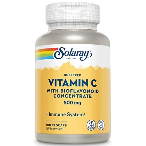 SOLARAY Buffered Vitamin C 500 mg | Vegan, Antioxidant Support, 100 VegCaps thumbnail 1
