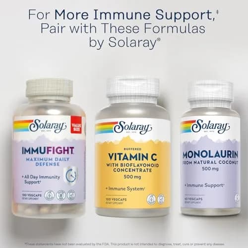 SOLARAY Buffered Vitamin C 500 mg | Vegan, Antioxidant Support, 100 VegCaps thumbnail 6