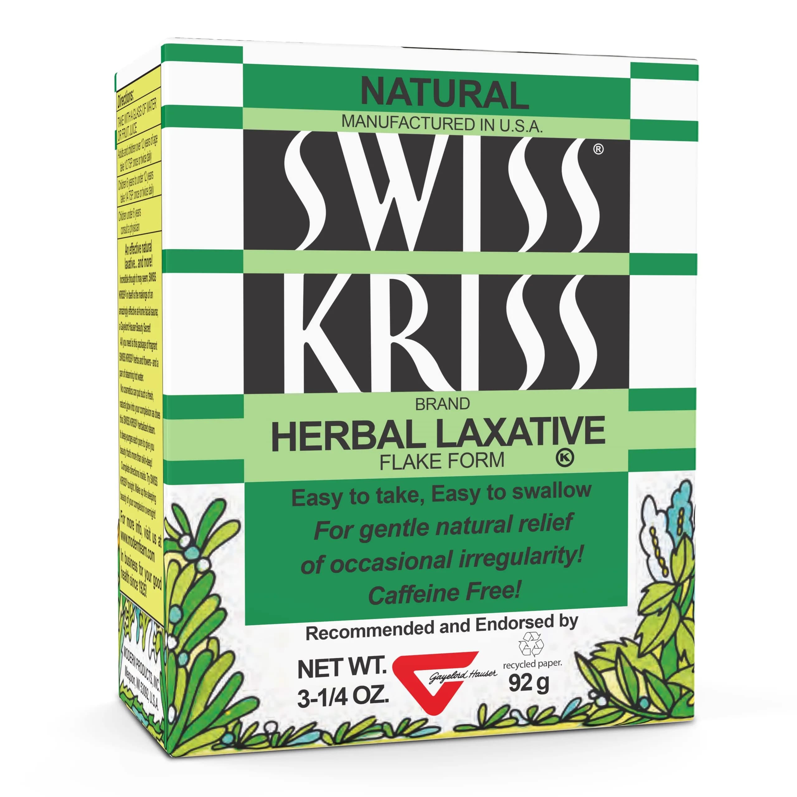 Swiss Kriss Herbal Laxative Flakes 3.25 Oz | Natural Relief, No Harsh Drugs — 3.25 Ounce