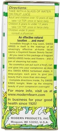 Swiss Kriss Herbal Laxative Flakes 3.25 Oz | Natural Relief, No Harsh Drugs thumbnail 5