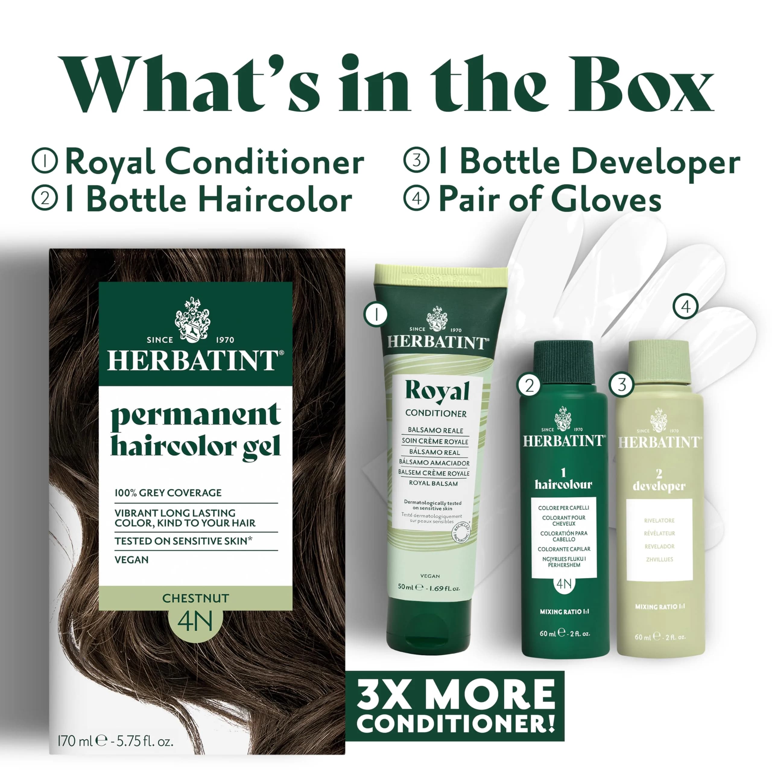 Herbatint Permanent Hair Dye 4M Mahogany Chestnut 170ml (5.75 Fl Oz) | Ammonia-Free Gray Coverage - view 8