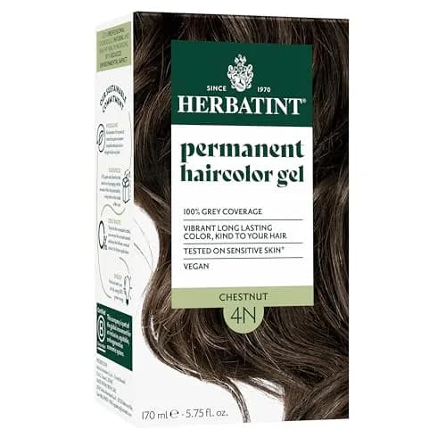 Herbatint Permanent Hair Dye 4N Chestnut | Ammonia-Free, Alcohol-Free & Vegan Hair Color for 100% Gray Coverage thumbnail 1